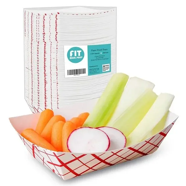 Food Tray Red Checkered 250/pc — 3lb 250pcs